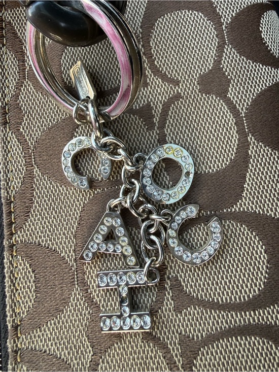 Coach Accessories - Coach Silver Crystal Letter Charm Keyring